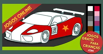 Jogos de pintar carros online e grátis para crianças: Carro de corrida