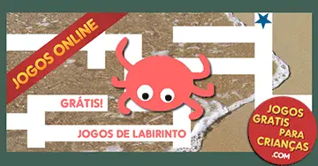 Jogos educativos para crianças online: O caranguejo no labirinto