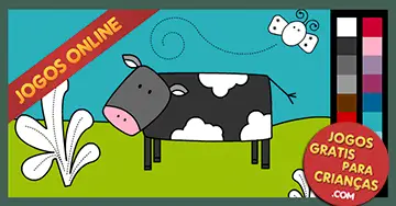 Desenho grátis e online para crianças, criancinhas e bebés: Colorear a vaca