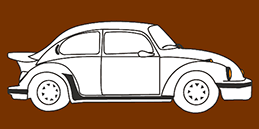 Jogo de Pintar e colorir para crianças: Pintar Carro Fusca! Jogo de Pintura Online