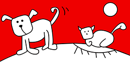 Jogo de Pintar e colorir para crianças: Pintar cachorro e gato