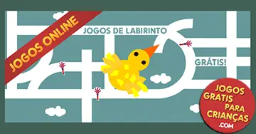 Jogos didáticos online para crianças e criancinhas: O passarinho no labirinto